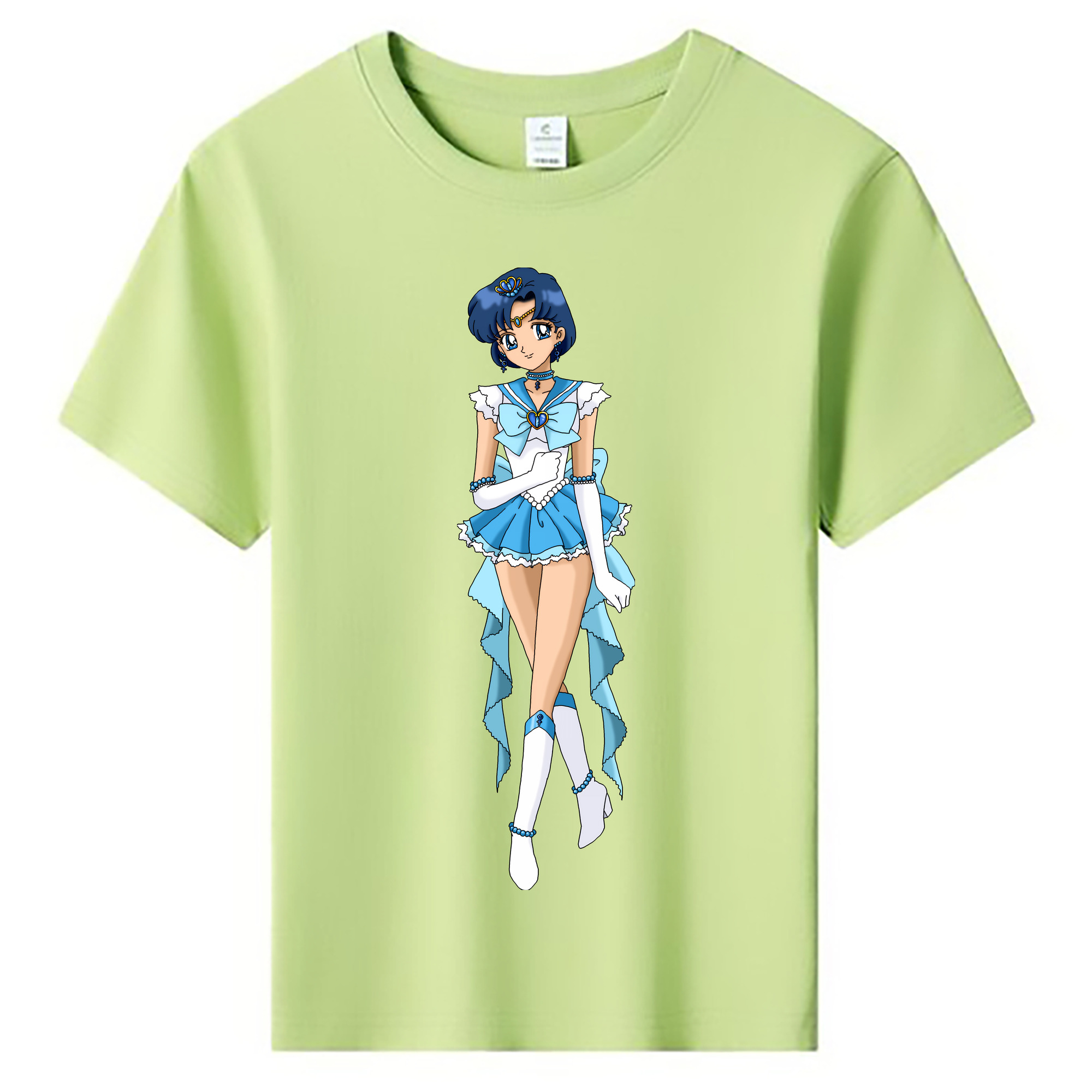 （画像用） 美少女戦士セーラームーン 水野 亜美 みずの あみ Sailor Moon Mizuno Ami 綿100％キッズTシャツ（フロントプリント）